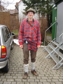 Christian als Sch�fer verkleidet